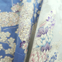 Load image into Gallery viewer, Kimono Light Blue Butterfly Plum blossom Branch Silk #9667J3
