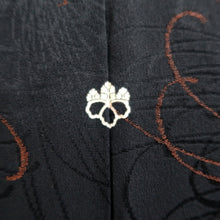 Load image into Gallery viewer, Haori Jacket Vintage(1950-1980) Black Gold Silver Rangiku Chrysanthemum Silk #9719A1
