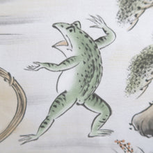 Load image into Gallery viewer, Men's Juban Blueish Gray Chojugiga Rabbit Frog Silk #10663C5
