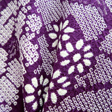 Load image into Gallery viewer, Haori Jacket Vintage(1950-1980) Purple Full Shibori Botanical Silk #10923E5
