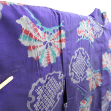 Load image into Gallery viewer, Haori Jacket Vintage(1920-1950) Purple Meisen Pine Tree Silk #11043A3
