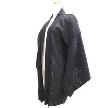 Load image into Gallery viewer, Haori Jacket Vintage(1950-1980) Black Sheer Abstract art Silk #10975F3
