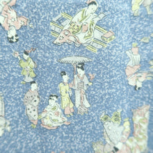 Load image into Gallery viewer, Haori Jacket Light Blue People of ancient times Silk #10723D2
