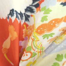 Load image into Gallery viewer, Juban Vintage(1920-1950) Red Crane Birds Silk #10366F4
