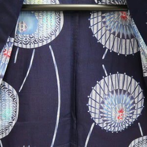 Yukata Vintage(1950-1980) Navy Bangasa Umbrella Cotton #10476A5