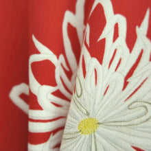 Load image into Gallery viewer, Kimono Vintage(1950-1980) Red Chrysanthemum Rangiku Silk #10266E4
