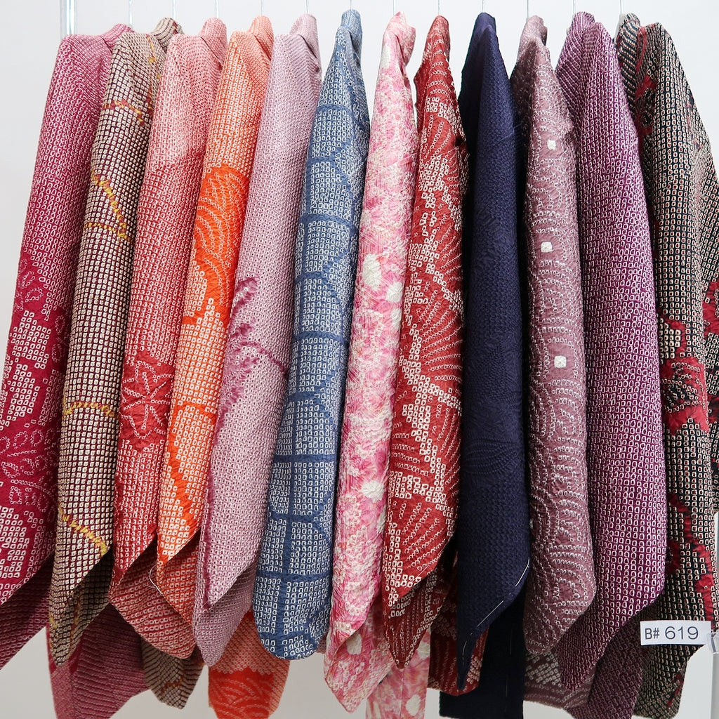 Bundle 12pcs Silk Vintage Full Shibori Haori Wholesale Bulk Free Shipping #619