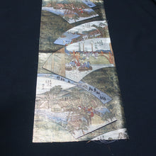 Load image into Gallery viewer, BB10016AB Silk Obi Fabric Tokaido Gold Green 52.4x11.0in(133x28cm)
