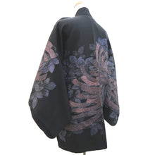 Load image into Gallery viewer, Haori Jacket Vintage(1950-1980) Black Chrysanthemum Silk #10007C3
