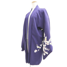 Load image into Gallery viewer, Haori Jacket Vintage(1950-1980) Purple Chrysanthemum Silk #10584C1
