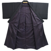 Load image into Gallery viewer, Men's Kimono Vintage(1950-1980) Black Montsuki Habutae Silk #10868E4

