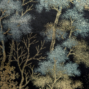 Haori Jacket Vintage(1950-1980) Black Gold Lush Trees Silk #10187D5