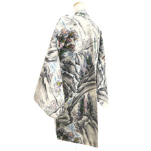 Load image into Gallery viewer, Haori Jacket Vintage(1920-1950) White Gray Meisen Landscape Silk #11003F5

