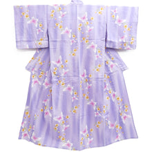 Load image into Gallery viewer, Yukata Lavender Butterfly Cherry Blossom Cotton #10347F3
