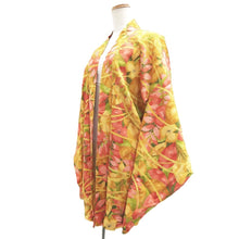 Load image into Gallery viewer, Haori Jacket Yellow brown Green Reddish Pink botanical Silk #10795D5
