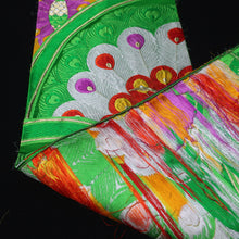 Load image into Gallery viewer, BB10076AF Silk Obi Fabric Peacock Green 50.0x10.6in(127x27cm)

