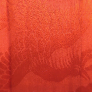Juban Vintage(1920-1950) Red Crane Birds Phoenix Silk #10379F4