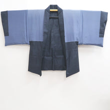 Load image into Gallery viewer, Men's Haori Vintage(1950-1980) Blue Black Mt. Fuji Landscape Silk #10640C4
