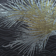 Load image into Gallery viewer, Haori Jacket Vintage(1950-1980) Black Gold Silver Pine Tree Silk #10984F4
