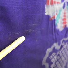 Load image into Gallery viewer, Haori Jacket Vintage(1920-1950) Purple Meisen Pine Tree Silk #11043A3
