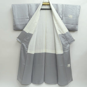 Kimono Light Gray Peony Camellia Silk #9648J2