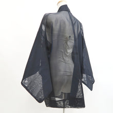 Load image into Gallery viewer, Haori Jacket Vintage(1950-1980) Black Blue Sheer Silk #10895E4
