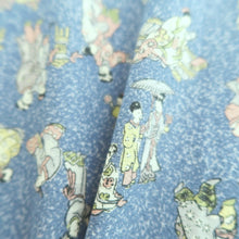 Load image into Gallery viewer, Haori Jacket Light Blue People of ancient times Silk #10723D2
