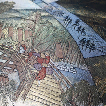Load image into Gallery viewer, BB10016AB Silk Obi Fabric Tokaido Gold Green 52.4x11.0in(133x28cm)
