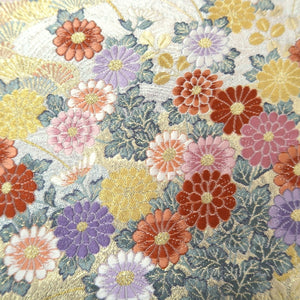 Fukuro Obi Gold Silver Cherry Blossom Butterfly Silk BB263V5