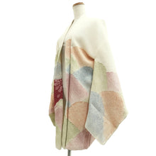 Load image into Gallery viewer, Haori Jacket White Red Blue Full Shibori Chrysanthemum Silk #10704D1
