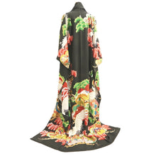 Load image into Gallery viewer, Furisode Vintage(1920-1950) Black Crane Birds Silk #11107Z1
