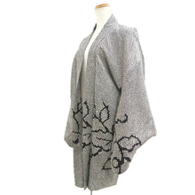 Load image into Gallery viewer, Haori Jacket Vintage(1950-1980) Black Full Shibori Botanical Silk #10954F2
