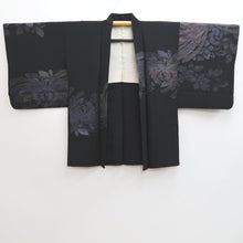 Load image into Gallery viewer, Haori Jacket Vintage(1950-1980) Black Chrysanthemum Silk #10007C3
