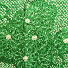 Load image into Gallery viewer, Haori Jacket Vintage(1950-1980) Green Shibori Chrysanthemum Silk #10112D2
