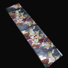 Load image into Gallery viewer, BB10087AF Silk Obi Fabric Butterfly Gold Gray 50.8x10.6in(129x27cm)
