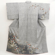 Load image into Gallery viewer, Kimono Gray White Black Chrysanthemum Branch Tall Silk #9936B5
