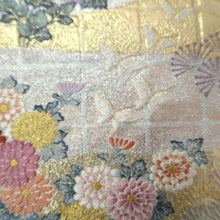 Load image into Gallery viewer, Fukuro Obi Gold Silver Cherry Blossom Butterfly Silk BB263V5
