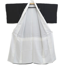 Load image into Gallery viewer, Tomesode Black Chrysanthemum Folding Fan Cherry Blossom Silk #10393F5
