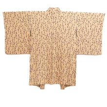 Load image into Gallery viewer, Haori Jacket Vintage(1950-1980) Apricot beige Plum blossom Branch Silk #10844E2
