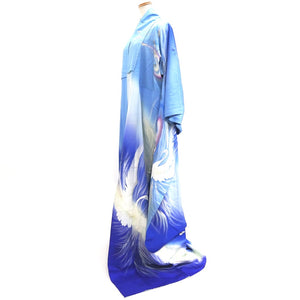 Furisode Blue Peacock Tall Silk #9709J5