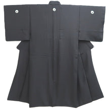 Load image into Gallery viewer, Men's Kimono Vintage(1950-1980) Black Montsuki Habutae Silk #10868E4
