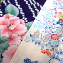 Load image into Gallery viewer, CC1005C1 Silk 8pcs Bundle Kimono Fabric Flower Blue Green 55.1x5.9in(140x15cm)
