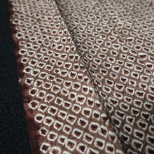 Load image into Gallery viewer, KK1386B7 Silk Kimono Fabric Vintage(1950-1980) Shibori Brown 79.9x10.2in(203x26cm)
