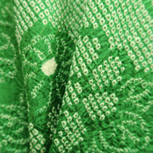 Load image into Gallery viewer, Haori Jacket Vintage(1950-1980) Green Shibori Chrysanthemum Silk #10112D2
