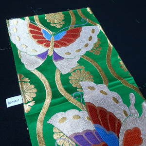 BB10077AF Silk Obi Fabric Butterfly Green 50.8x10.6in(129x27cm)
