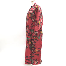 Load image into Gallery viewer, Kimono Vintage(1920-1950) Red Crane Birds Meisen Silk #9672J3
