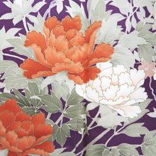 Load image into Gallery viewer, Kimono Purple Peony Kiku Branch Silk #9658J2
