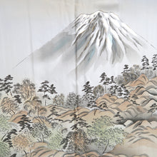 Load image into Gallery viewer, Men's Haori Vintage(1950-1980) Blue Black Mt. Fuji Landscape Silk #10640C4

