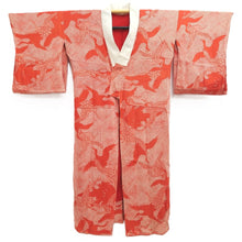 Load image into Gallery viewer, Juban Vintage(1920-1950) Red Crane Birds Silk #10367F4
