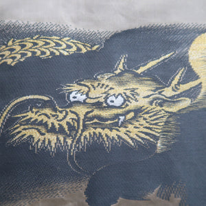 Men's Haori Vintage(1950-1980) Black Montsuki Dragon Tiger Silk #10438A3